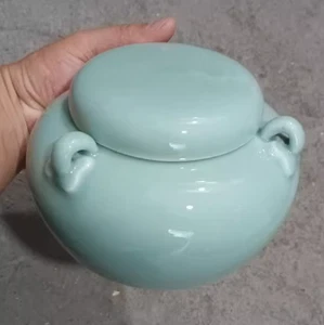 Tetera de porcelana esmalte monocromo pintura a mano arte coleccionable sublime - Imagen 1 de 5