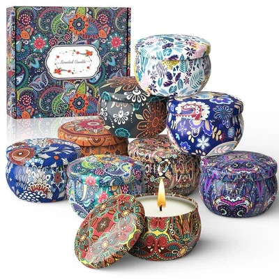 AURIOSTAR Set 9 Candele Profumate, Candele Profumate Natalizie Per Regalo Natale Donna, Ca