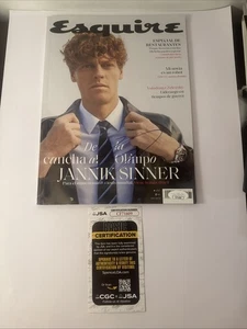 Jannik Sinner Signed Autographed Esquire Magazine JSA COA AUTO US OPEN WIMBLEDON - Picture 1 of 3