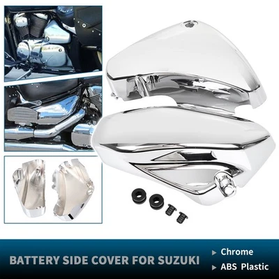 Chrome Left & Right Side Battery Fairing Covers For Suzuki Intruder Volusia 800 Foto 1 de 4