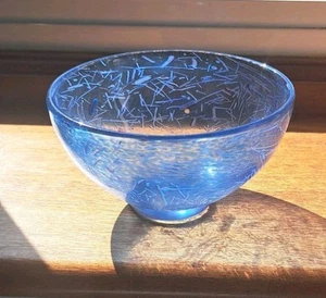 Vintage Paul Barcroft Signed Studio Art Glass Footed Bowl - Picture 1 of 8