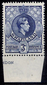 SWAZILANDIA GVI SG32b, 3d ultramar, casi nuevo como nuevo. Gato 10€. MARGINAL - Imagen 1 de 1
