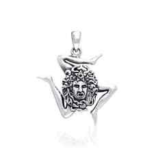 Trinacria Sicily Triskele .925 Sterling Silver Pendant by Peter Stone