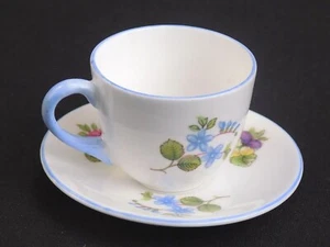 1950s Shelley Miniature Cup Saucer Rose Pansy Forget-Me-Not Westminister #13424 - Picture 1 of 6