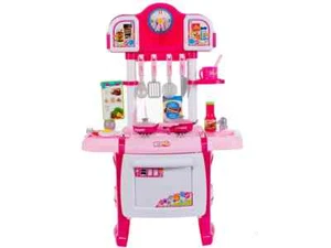 Malpla Spielküche für Kinder mit Backofen, Uhr und Zubehör | Rosa | Rollenspiele - Bild 1 von 9