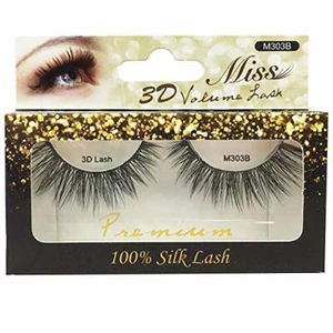 [4 PARES] Extensión de pestañas de seda natural cónica volumen 3D Miss Lashes - M303B - Imagen 1 de 2