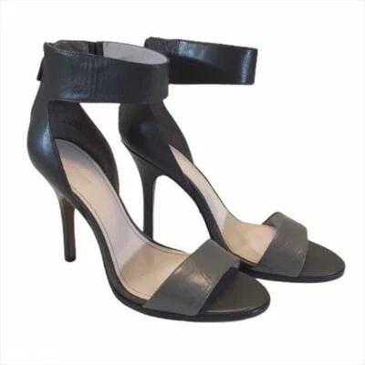 Sandalias de tacón alto Pour la Victoire para mujer Yara gris cocodrilo puño al tobillo talla 8,5 Foto 1 de 4