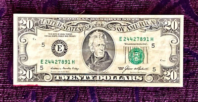 Vintage 1985 $20 Bill w/ Errors (Green Seal Misalignment & Off-Center Backside) - Image 1 of 2
