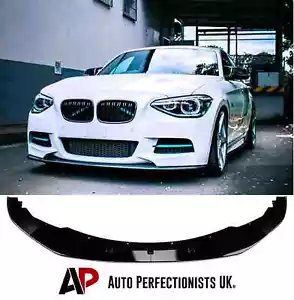 BMW 1 Series F20 F21 PRE-LCI Gloss Black Front Splitter Lip M Performance 11-15 - Picture 1 of 8