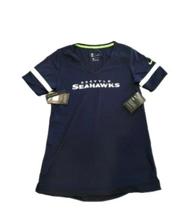 NWT New Seattle Seahawks Nike Dri-Fit Fan V-Neck Women's Large Shirt - Picture 1 of 1