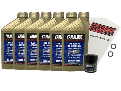 Cyclemax Full Synthetic 10W-40 Oil Change Kit fits 2006-2010 Yamaha Roadliner S - Image 1 of 4