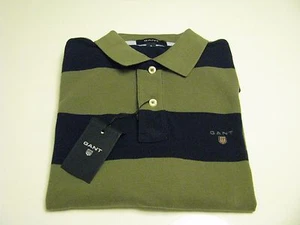NWT AUTHENTIC GANT MEN SHORT SLEEVE BARSTRIPE PIQUÉ POLO TEE / SZ SMALL / Sage - Picture 1 of 9