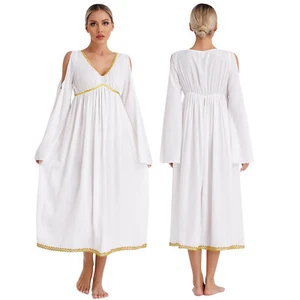 Women Greek Ancient Toga Fancy Dress Costume Roman Empire Robe Halloween AU - Picture 1 of 15