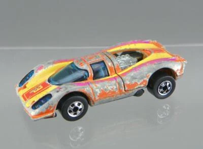Vintage Hot Wheels Flying Colors Diecast 1/64 BW Orange P-917 Porsche Restore HK - Image 1 of 4