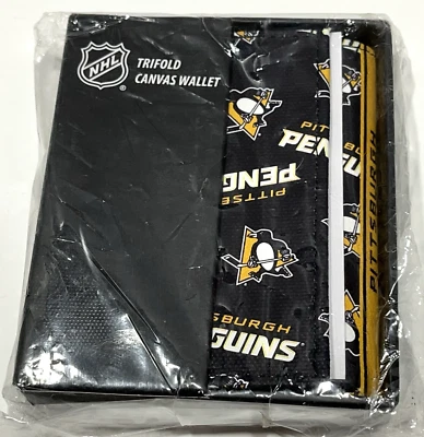 NOS Rico NHL Pittsburgh Penguins Canvas Tri-Fold Wallet  NHL Officially Licensed - Image 1 of 4