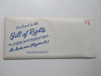 Sobre original de declaración de derechos sobre pergamino  - Imagen 1 de 4