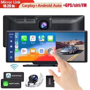 10.26in 2.5K Car Wireless CarPlay Player GPS Android Multimedia Stereo Cam Auto - Picture 1 of 8