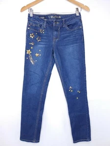 Vigoss The Austin Ankle Skinny Vespa Jeans Blue Star Patches Girls Size 14 - Picture 1 of 11