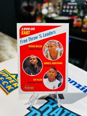2000-01 Topps Heritage Pacers Bucks cartão de basquete #141 Miller/Armstrong/Allen - Imagem 1 de 2