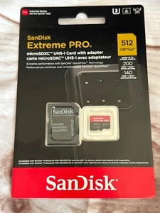 Sandisk 512GB Extreme Pro MicroSD Memory Card V30 Includes Adapter - Photo 1 sur 2