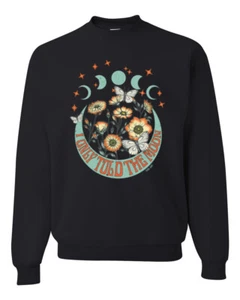 I Only Told The Moon, Moon Phases Daisies Unisex Crewneck Sweatshirt - Picture 1 of 15