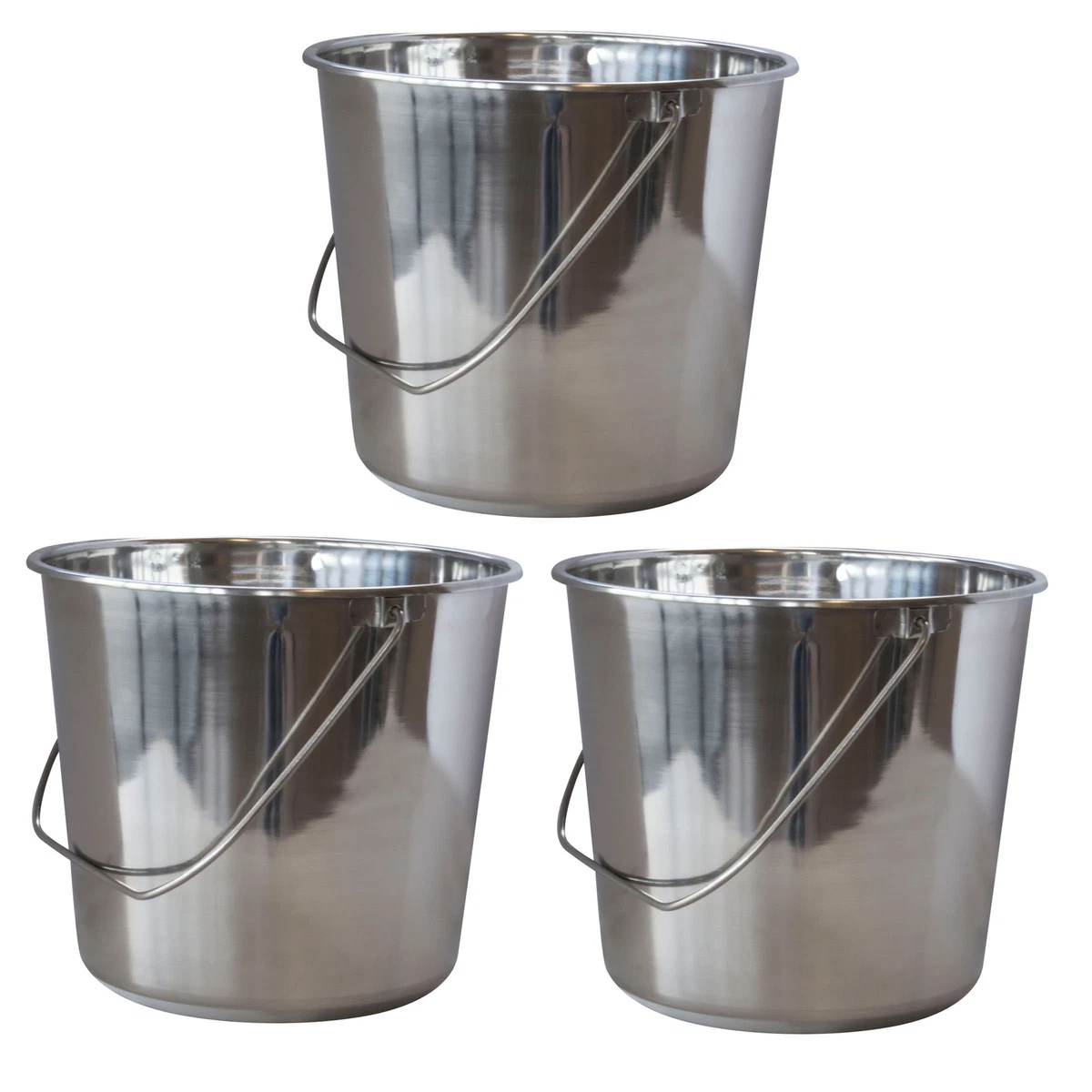 Catering Bucket With Handle SPARES2GO 12 Litre Stainless Steel Bucket ...