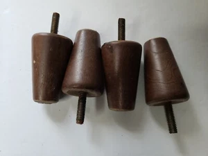 VTG SET OF 4 MID CENTURY MODERN TAPERED WOODEN 2.5” REPLACEMENT LEGS - Picture 1 of 4