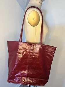 Latico Brand New Stunning Deep Red Wine Shiny Soft 100% Leather Tote With Zipper - Picture 1 of 6