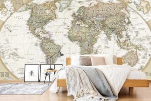 3D Vintage World Map 94 Wallpaper Mural Paper Wall Print Indoor Murals CA Summer - Picture 1 of 5
