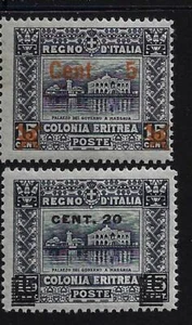 1916 Colonie Italiane Eritrea sovrastampati Africani MH* - Imagen 1 de 1