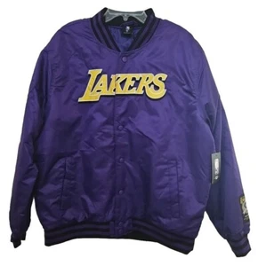 UNK NBA Los Angeles Lakers Imprint Satin Bomber Varsity Jacket NWT Men's Size XL - Picture 1 of 9