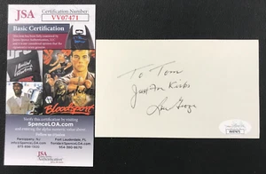 Lou Groza Signed Index Card JSA Cert w/COA 3x5 NFL Cleveland Browns #76 HOF '74! - Picture 1 of 4