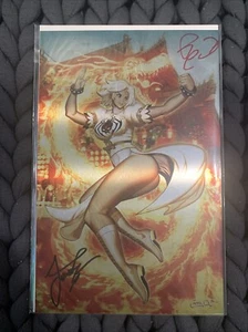 White Widow 5 2020 Dragon Con Exclusivo Dragón de Fuego Garza Metal Virgen 2x Firmado - Imagen 1 de 19