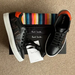 PAUL SMITH black leather BASSO trainers sneakers shoes UK 6 US 7 EUR 40 - Picture 1 of 17