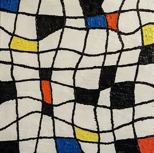 Cubist GeoPlasticism Abstract De stijl Oil Painting by Denisa Mansfield - Picture 1 of 1