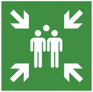 Schild Sammelplatz Sammelstelle Sammelpunkt 40x40cm Kunststoff Nachleuchtend 2mm - Bild 1 von 2