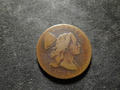1794 VG Liberty Cap Large Cent Lettered Edge One Hundred for a Dollar RXR Cover