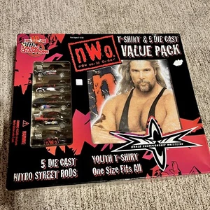 Vintage Kevin Nash RARE WCW NWO T-Shirt & 5 Diecast Nitro Rod Value pack 1999 - Picture 1 of 10