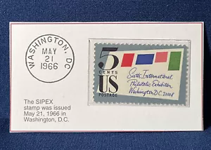 Estampilla de 5 centavos filatélica internacional de Estados Unidos The SIPEX EN MUY BUEN ESTADO (1966) como nueva NH - Imagen 1 de 2