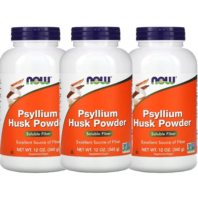 NOW Foods (3 PAQUETES), polvo de cáscara de psyllium, 12 oz (340 g) Foto 1 de 4