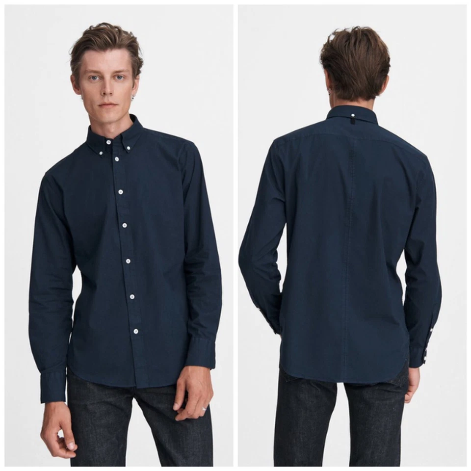 NWT $195 Rag & Bone Fit 2 Tomlin Poplin Button Down Shirt In Navy Size: XXL - Image 1 of 3