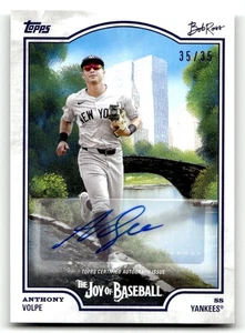 2025 Topps Bob Ross Joy of Baseball Anthony Volpe #8E Auto Titanium White 35/35 - Bild 1 von 2