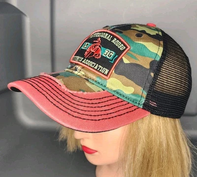 PRCA COWBOY Gorra Rodeo Sombrero Mujer Rosa Bordado Snapback *Ver Notas Foto 1 de 4