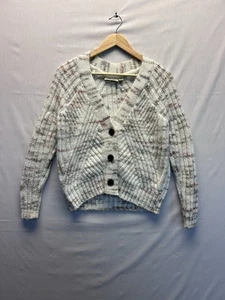 Maglione RD Style Anthropologie 3 bottoni maglia donna XS Grandma Core bianco - Foto 1 di 8