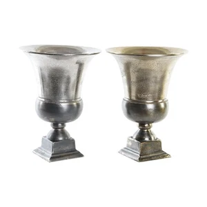 Vase DKD Home Decor 24 x 24 x 31,5 cm Silberfarben Gold Aluminium Moderne [2 - Bild 1 von 3