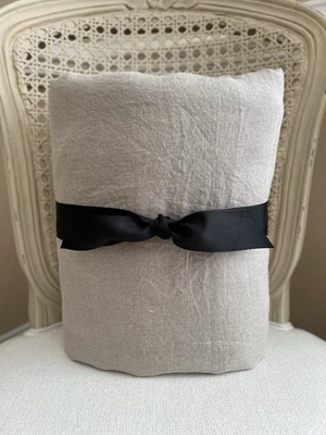 Pottery Barn Belgian Flax Linen FULL/QUEEN Duvet Cover Dark Flax PRE-OWNED - Image 1 of 4