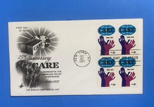 1971  FIRST DAY COVER - 8c -   CARE   25TH ANNIVERSARY - Picture 1 of 2