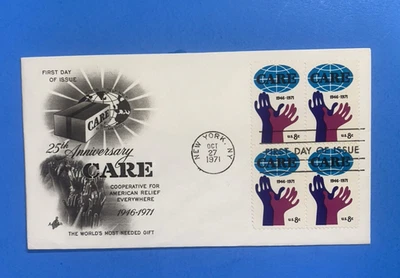 1971  FIRST DAY COVER - 8c -   CARE   25TH ANNIVERSARY - Image 1 of 2