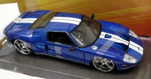 Jada 1/24 Scale 97177 - Fast & Furious Model Car / Ford GT Blue With Stripes - Picture 1 of 3