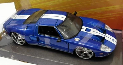 Jada 1/24 Scale 97177 - Fast & Furious Model Car / Ford GT Blue With Stripes - Image 1 of 3